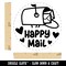 Happy Mail Envelope Mailbox with Heart Rubber Stamp for Stamping Crafting Planners